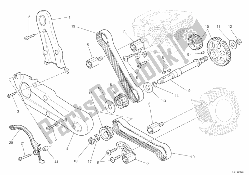 Alle onderdelen voor de Distributieriem van de Ducati Monster 795-Thai 2012